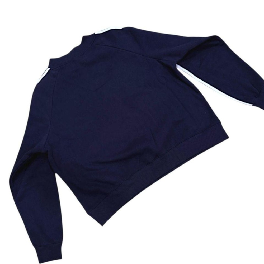 PARKE Sport Stripe Mockneck Sweatshirt Shadow Navy Blue L/XL NWT - Picture 2 of 7